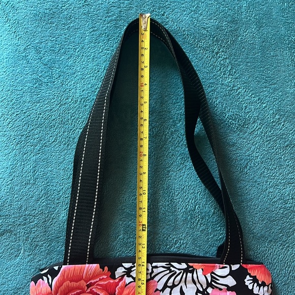 Canvas Tote Colorful Peony Lined Two Inner Pockets Zipper Closure NWOT - Picture 7 of 10